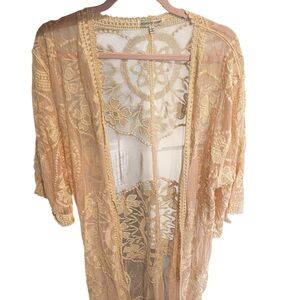 Woven Heart Lace Kimono